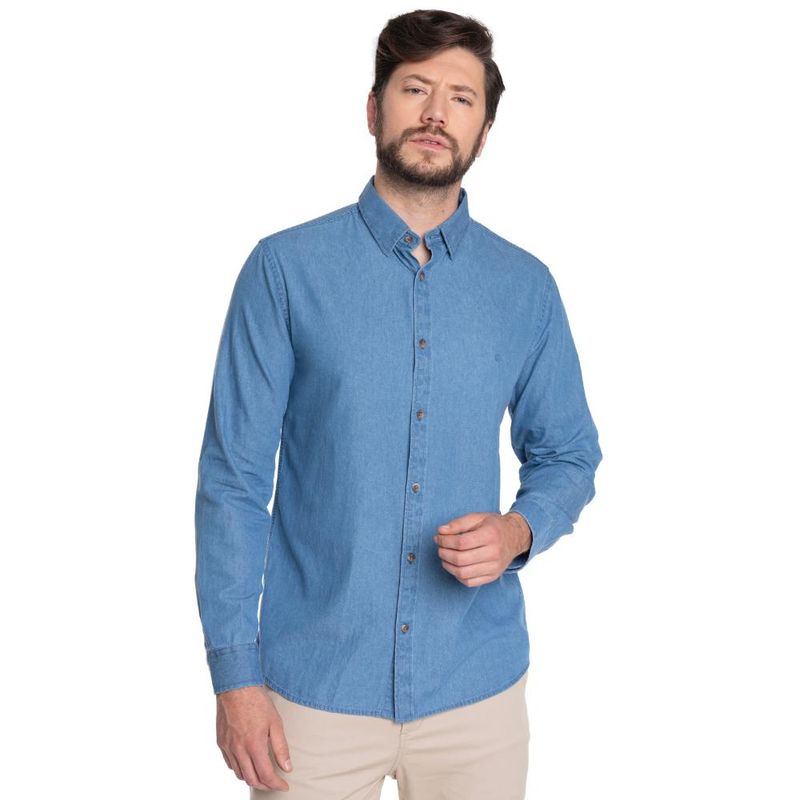 POTROS - CAMISA HOMBRE CASUAL MANGA LARGA DENIM CADIZ - POTROS