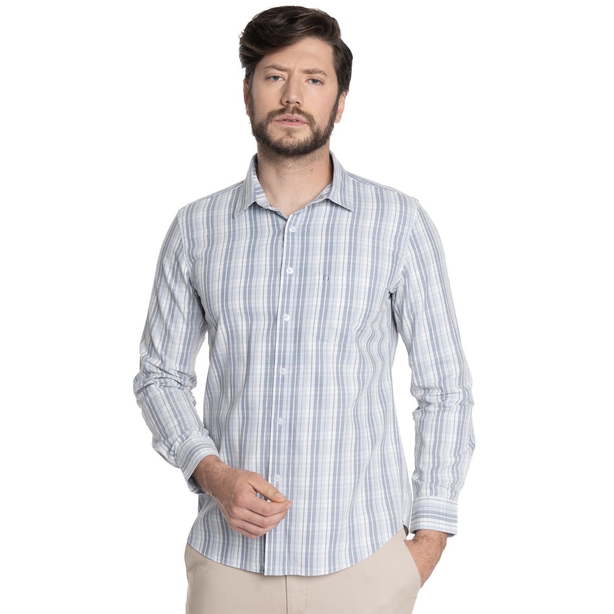 POTROS - CAMISA HOMBRE CASUAL MANGA LARGA TREVIRA ESCOCESA OVIEDO - POTROS
