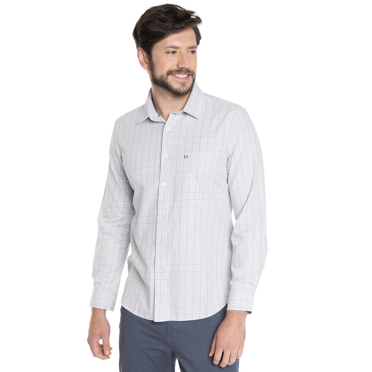 POTROS - CAMISA HOMBRE CASUAL MANGA LARGA TREVIRA ESCOCESA OVIEDO - POTROS