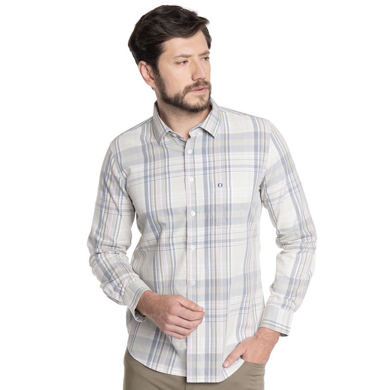 POTROS - CAMISA HOMBRE CASUAL MANGA LARGA TREVIRA ESCOCESA OVIEDO - POTROS