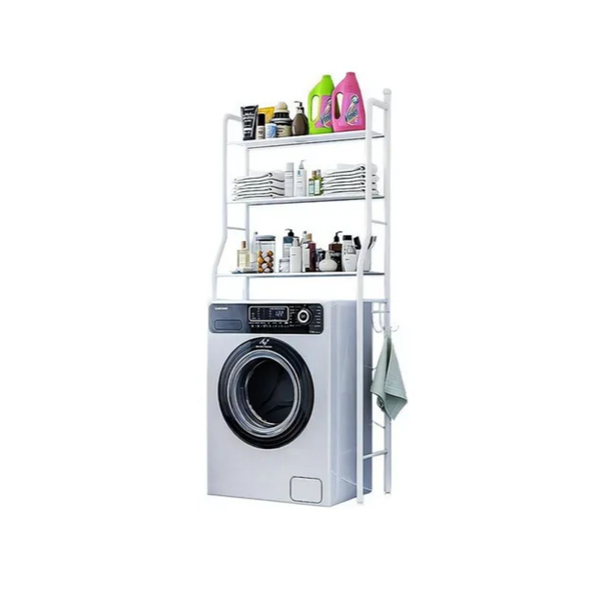 GENERICO - Organizador Estante De Lavadora Baño Metalico Rack 3