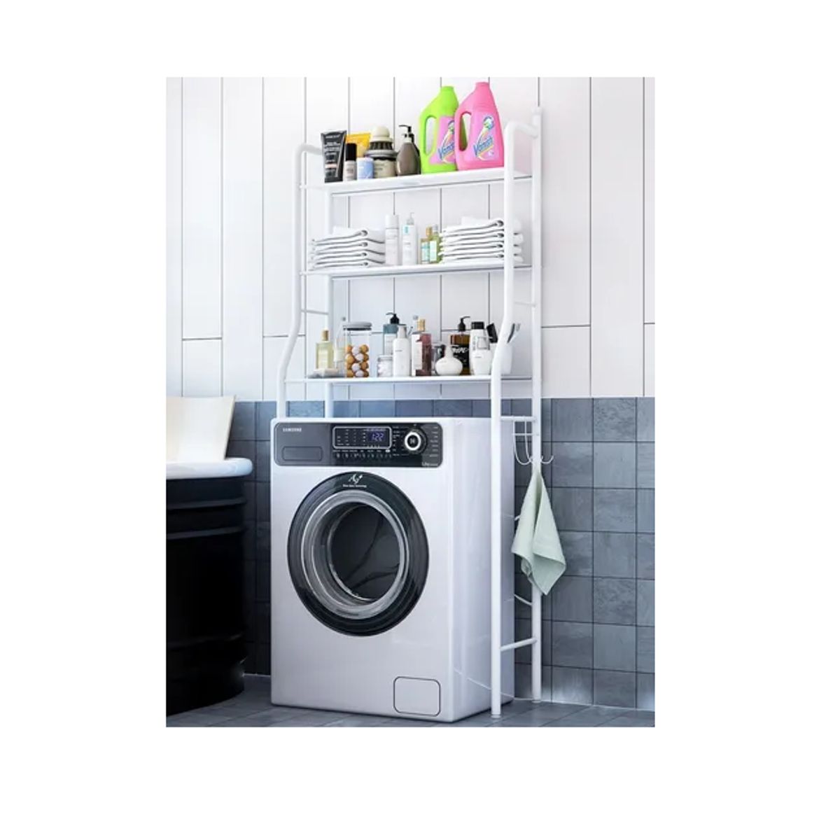 GENERICO - Organizador Estante De Lavadora Baño Metalico Rack 3