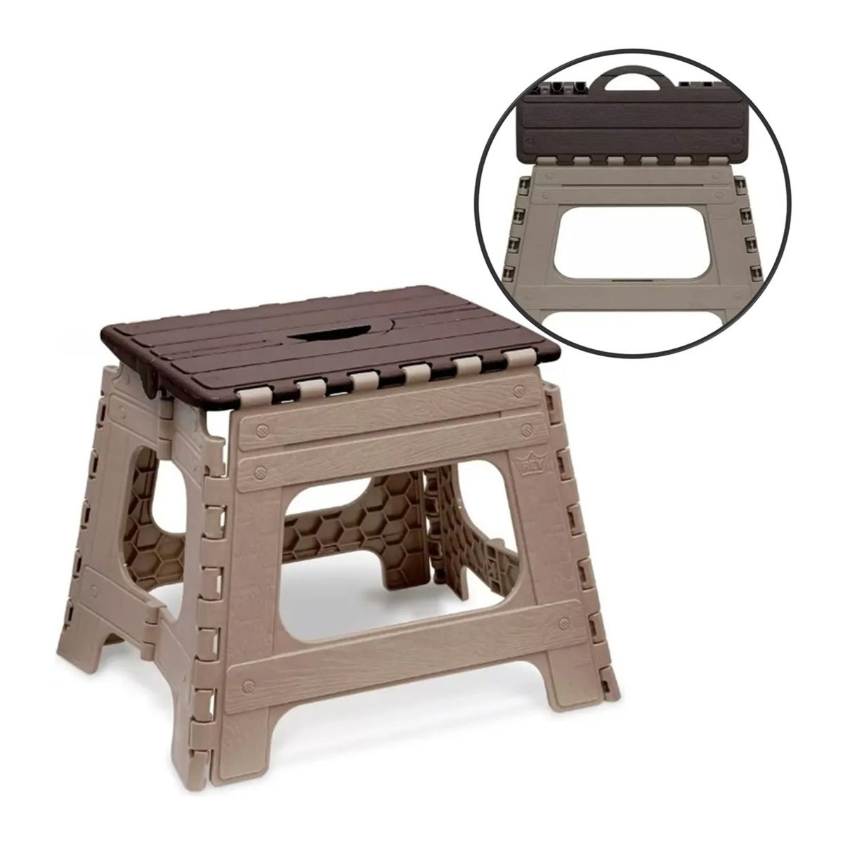 REYPLAST - Piso Banco Banquito Taburete Plegable Mediano Reyplast 100kg