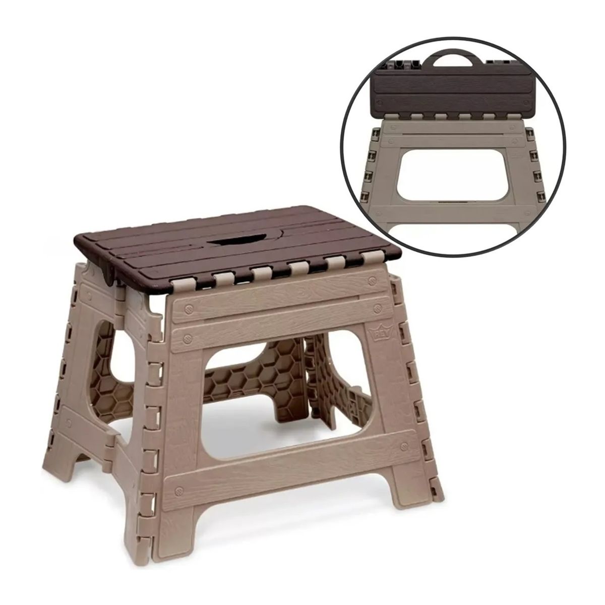 REYPLAST - Piso Banco Banquito Taburete Plegable Mediano Reyplast 100kg