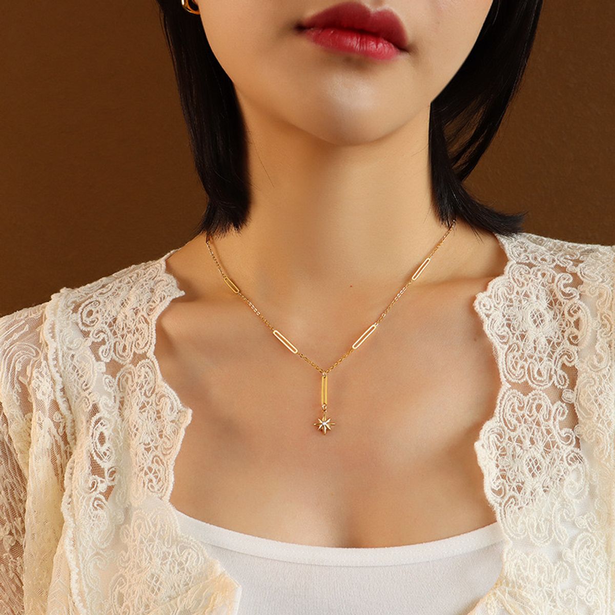 LUX JOYAS - Collar Baño Oro 18k Diseño X2 Estrella Madi