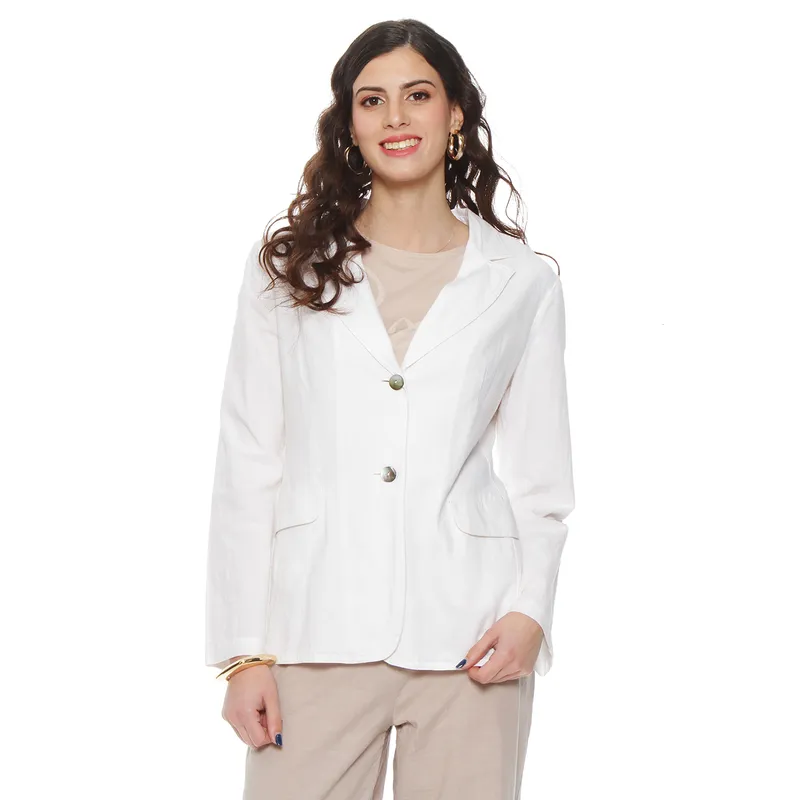 WADOS - BLAZER MANGA LARGA LINO CON BOLSILLOS