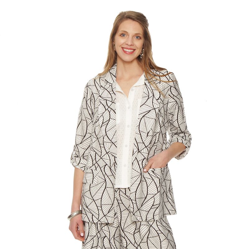 WADOS - BLAZER MANGA 3/4 ESTAMPADO CON BOLSILLOS