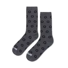 CAT - Calcetín Largo Diseño Ruedas Hombre Gris Oscuro