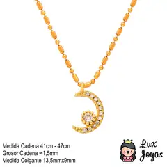LUX JOYAS - Collar Baño Oro 18k Mostacillas Luna