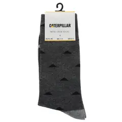 CAT - Calcetín Largo Diseño Tiangulos Hombre Gris Oscuro