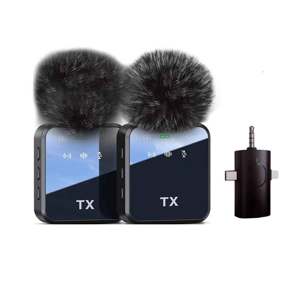 GENERICO - Pack 2 Microfonos Inalambrico Dual Para iPhone Y Android- Pe