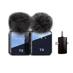 GENERICO - Pack 2 Microfonos Inalambrico Dual Para iPhone Y Android- Pe