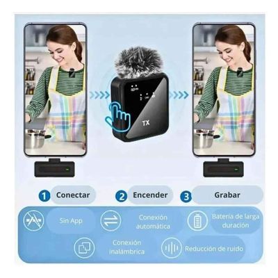 Imagen 2 del producto Pack 2 Microfonos Inalambrico Dual Para iPhone Y Android- Pe