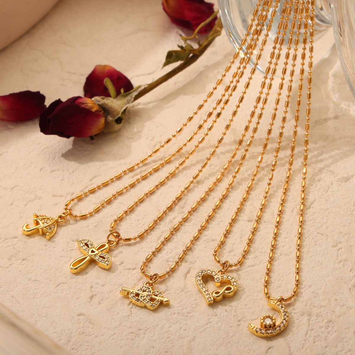 LUX JOYAS - Collar Baño Oro 18k Mostacillas Paraguas