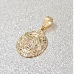 GENERICO - Colgante Medalla Medusa Oro Laminado 18k