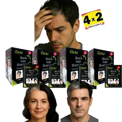 DEXE - Pack 4x2 Shampoo Premium Tintecubre Canas Negro Natural