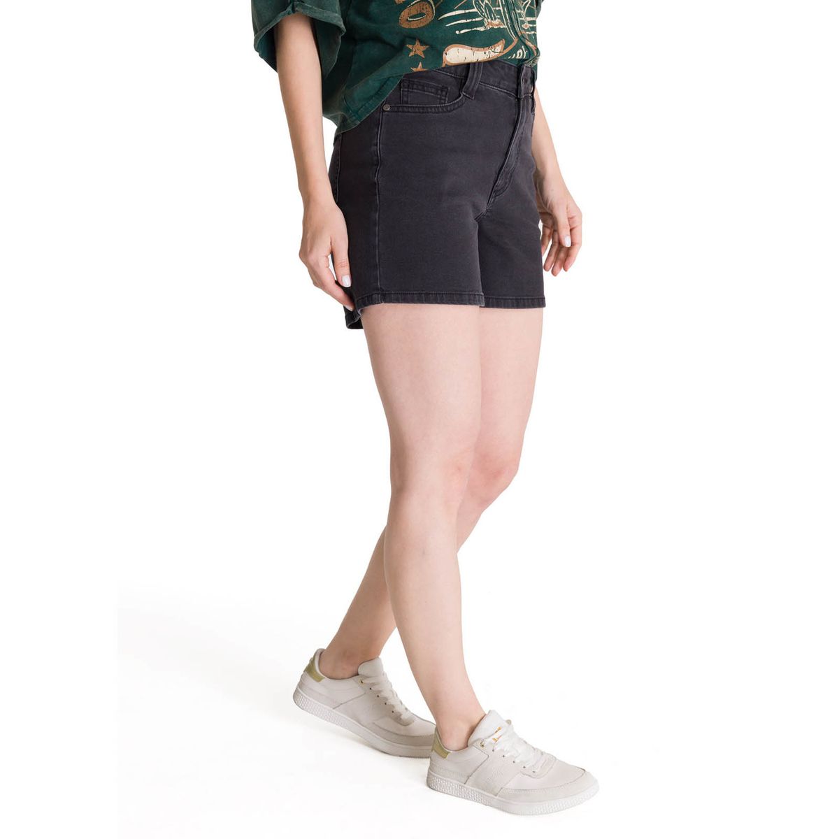 CAT - Short Denim Mujer 5 Bolsillos Negro CAT