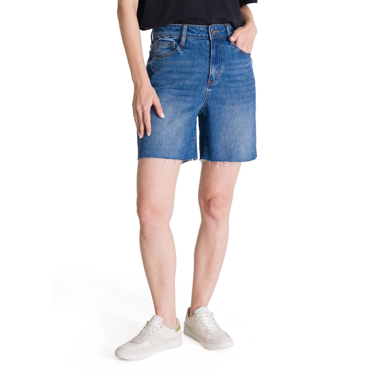 CAT - Short Tiro Alto Denim Mujer Cowboy Azul CAT