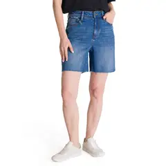 CAT - Short Tiro Alto Denim Mujer Cowboy Azul