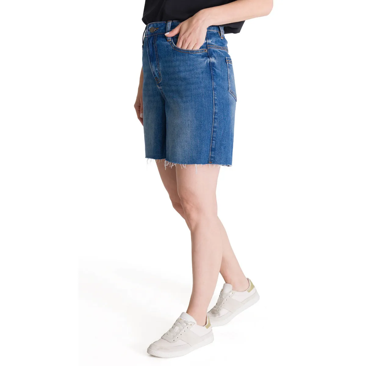 CAT - Short Tiro Alto Denim Mujer Cowboy Azul CAT