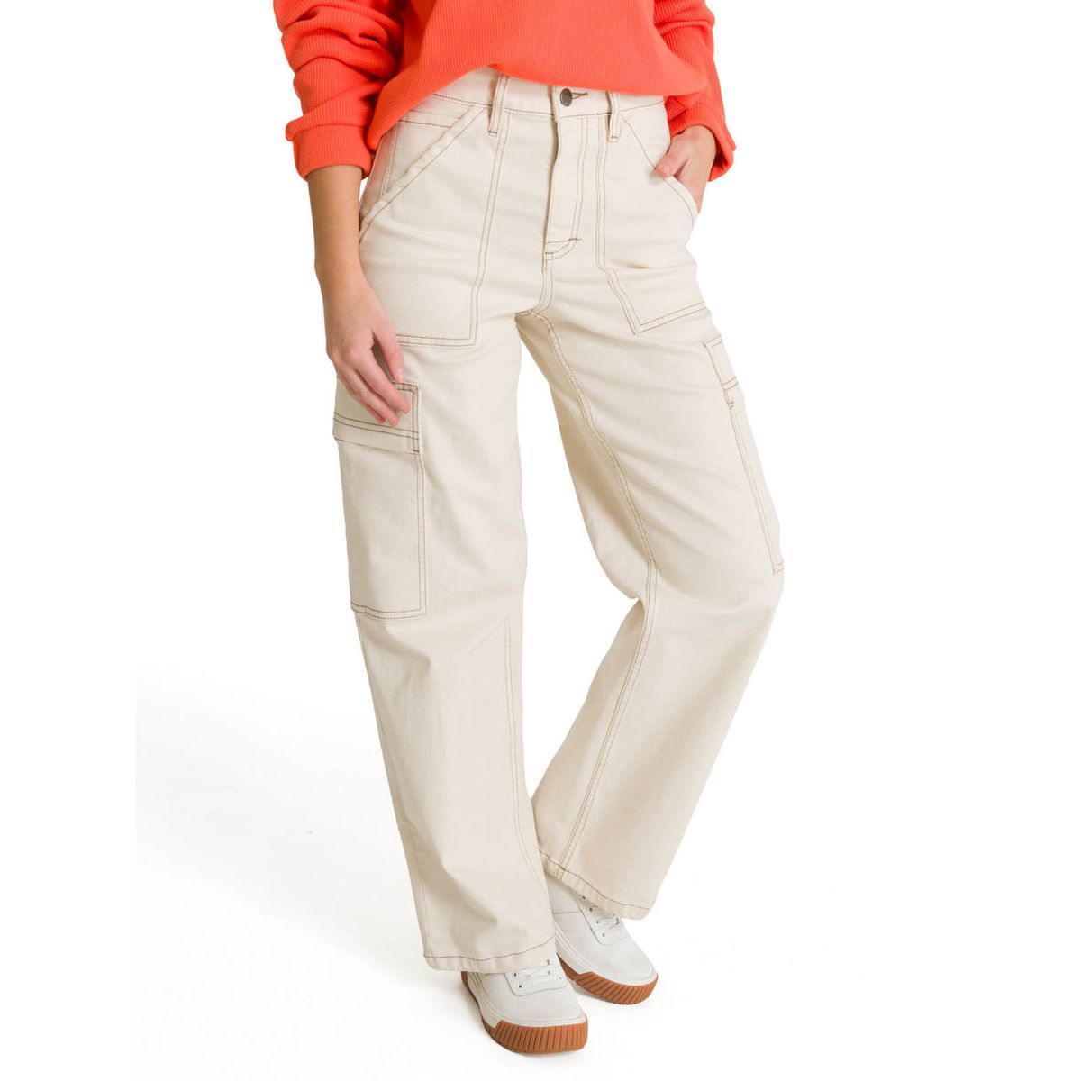 CAT - Jeans Cargo Mujer Relaxed Beige CAT