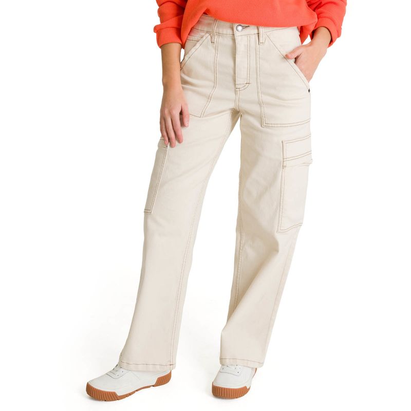CAT - Jeans Cargo Mujer Relaxed Beige CAT