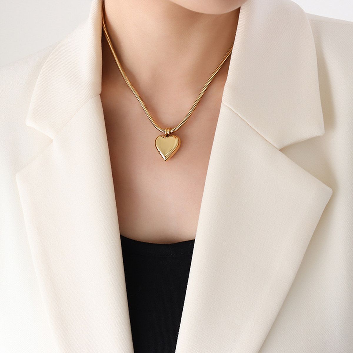 LUX JOYAS - Collar Baño Oro 18k Cola De Topo Corazón L