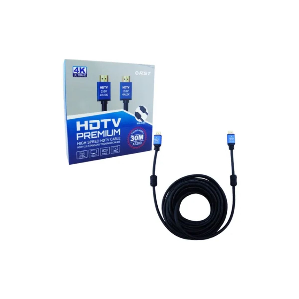 GENERICO - CABLE HDMI HDTV 30MTS CDOBLE FILTRO 4K RS