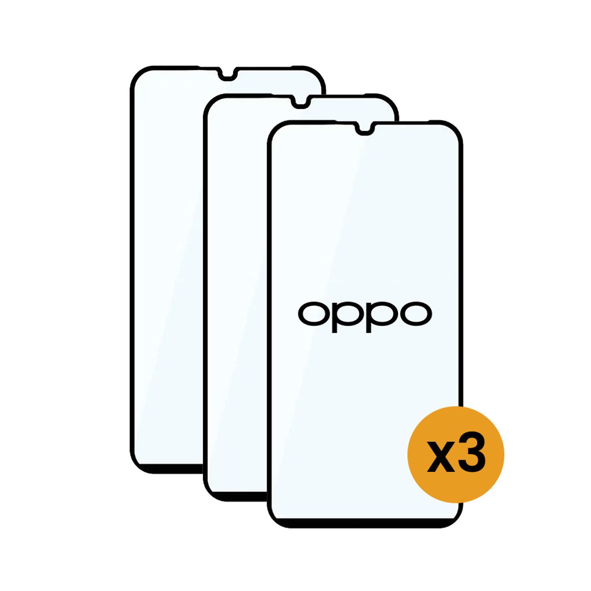 GENERICO - Pack de 3 Laminas 21D Completas De Vidrio Templado Para OPPO OPPO A54 4G