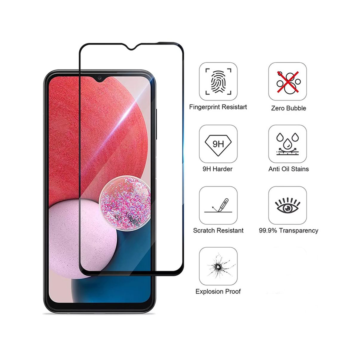 GENERICO - Pack de 3 Laminas 21D Completas De Vidrio Templado Para OPPO OPPO A54 4G