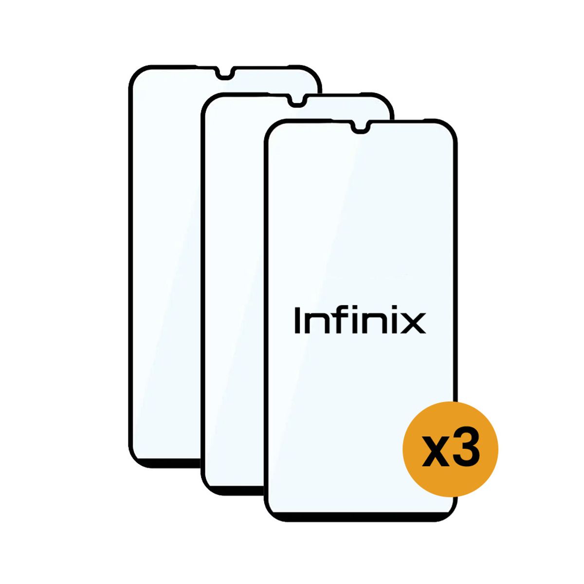 GENERICO - Pack de 3 Laminas 21D Completas De Vidrio Templado Para INFINIX HOT 40 PRO