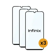 GENERICO - Pack de 3 Laminas 21D Completas De Vidrio Templado Para INFINIX HOT 40 PRO