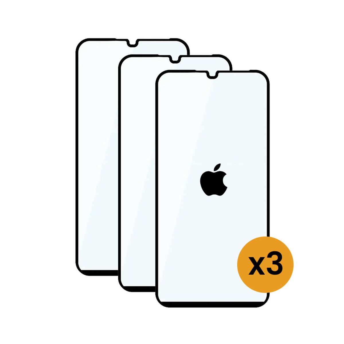 GENERICO - Pack de 3 Laminas 21D Completas De Vidrio Templado Para IPHONE IP 12 PRO MAX