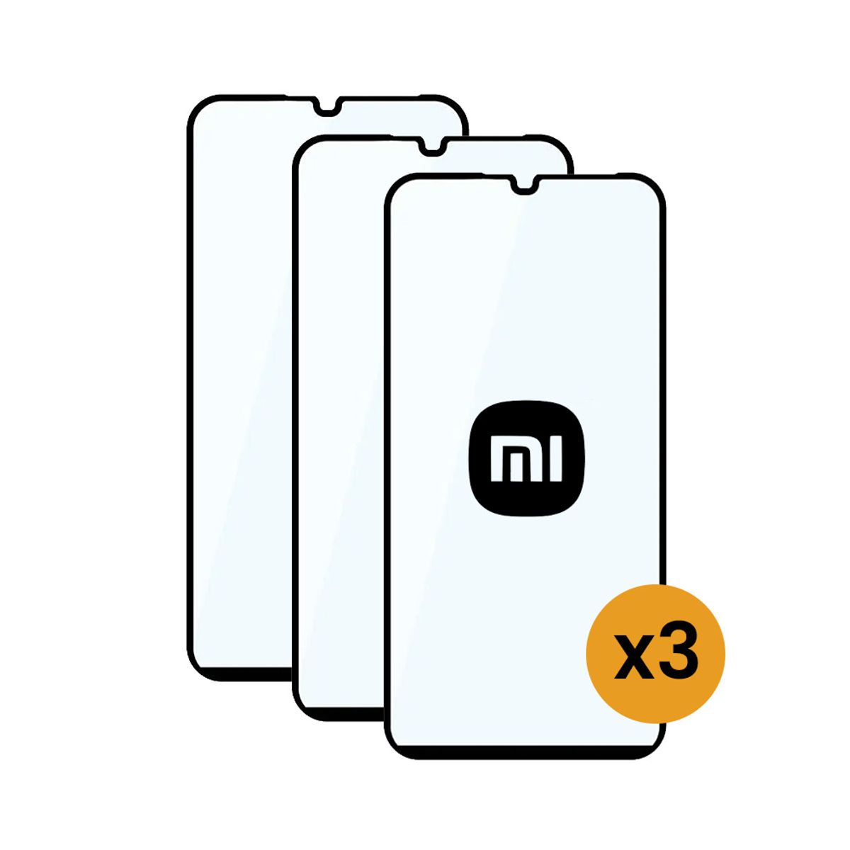 GENERICO - Pack de 3 Laminas 21D Completas De Vidrio Templado Para XIAOMI RM A3