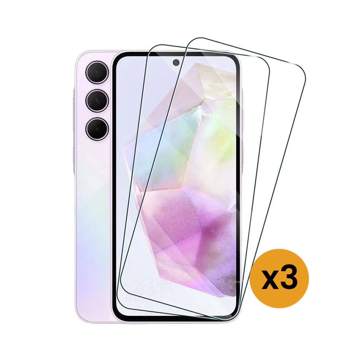 GENERICO - Pack 3 Laminas Sin Borde De Vidrio Templado Para SAMSUNG A50