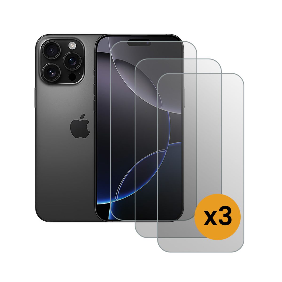 GENERICO - Pack de 3 Laminas Sin Borde De Vidrio Templado Para IPHONE IP 1313 PRO