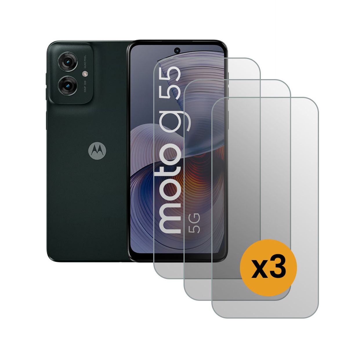 GENERICO - Pack de 3 Laminas Sin Borde De Vidrio templado Para MOTOROLA E32