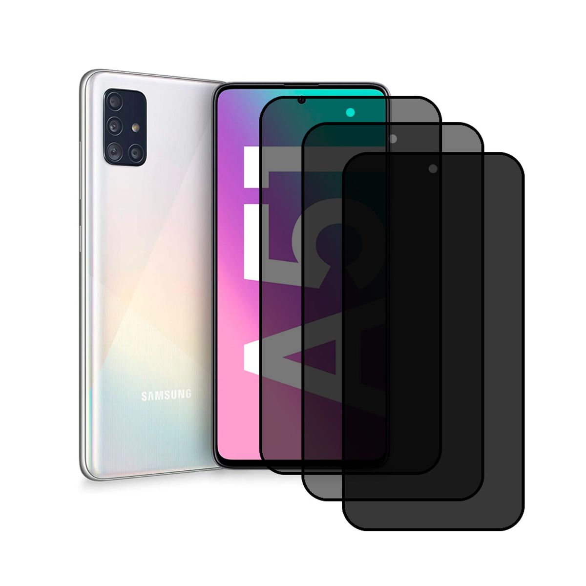GENERICO - Pack De 3 Laminas Antiespía De Vidrio Templado Oscuro Para SAMSUNG A55 5G