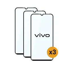 GENERICO - Pack de 3 Laminas 21D Completa De Vidrio Templado Para VIVO Y03 4G