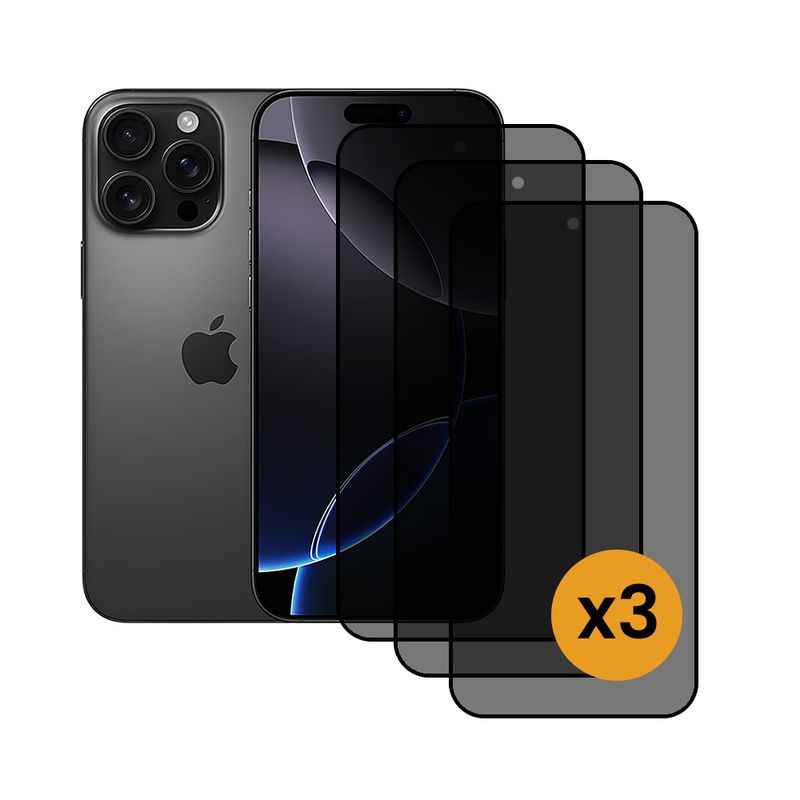 GENERICO - Pack De 3 Laminas Antiespía De Vidrio Templado Oscuro Para IPHONE IP 11 PRO