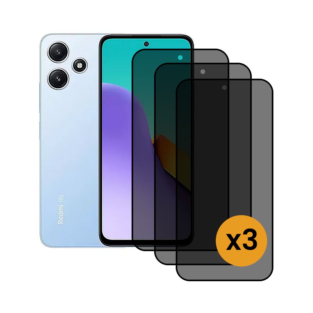 GENERICO - Pack De 3 Laminas Antiespía De Vidrio Templado Oscuro Para XIAOMI RM 13C