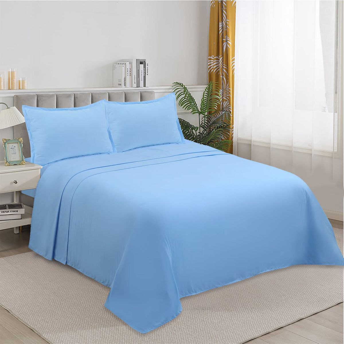 GENERICO - juego sabana plaza y media lisa color