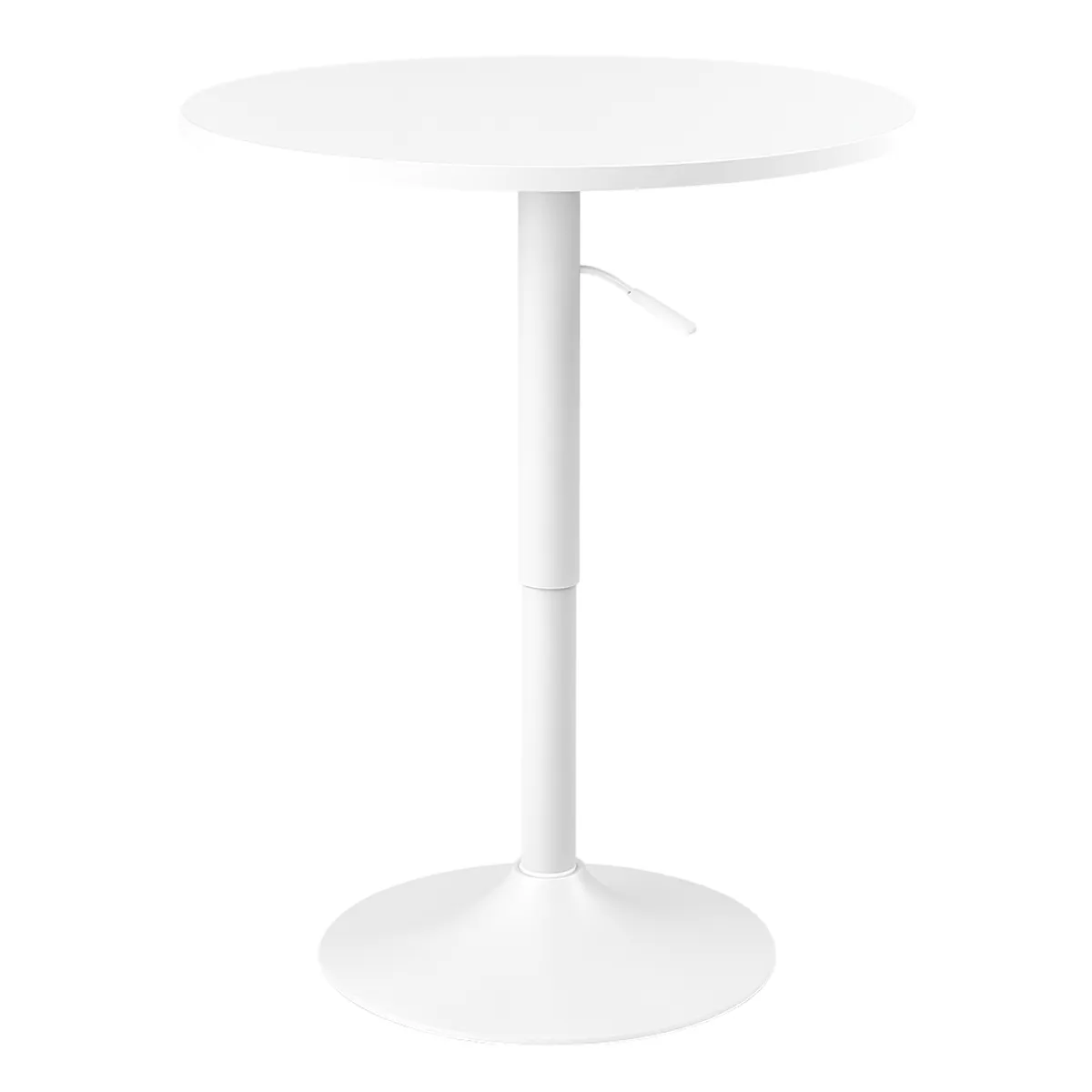 MOBOI - Mesa Bar Centro Altura Regulable 60cm Diámetro Full Blanca