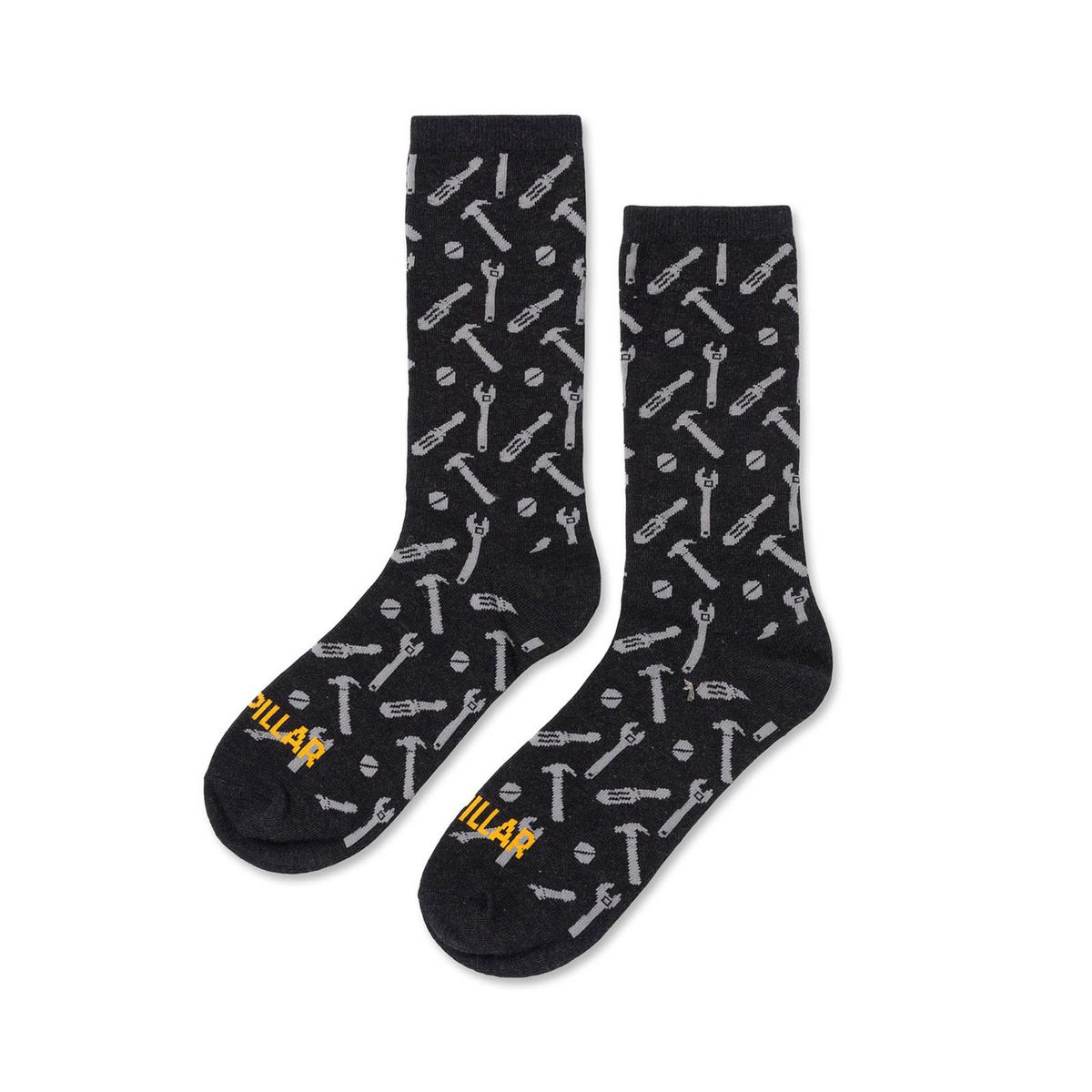 CAT - Calcetín Largo Diseño Herramientas Hombre Negro CAT