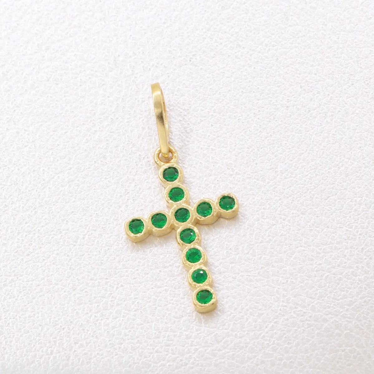 GENERICO - Colgante Cruz mini swarovski oro laminado 18k