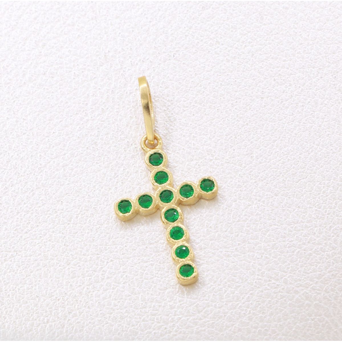 GENERICO - Colgante Cruz mini swarovski oro laminado 18k