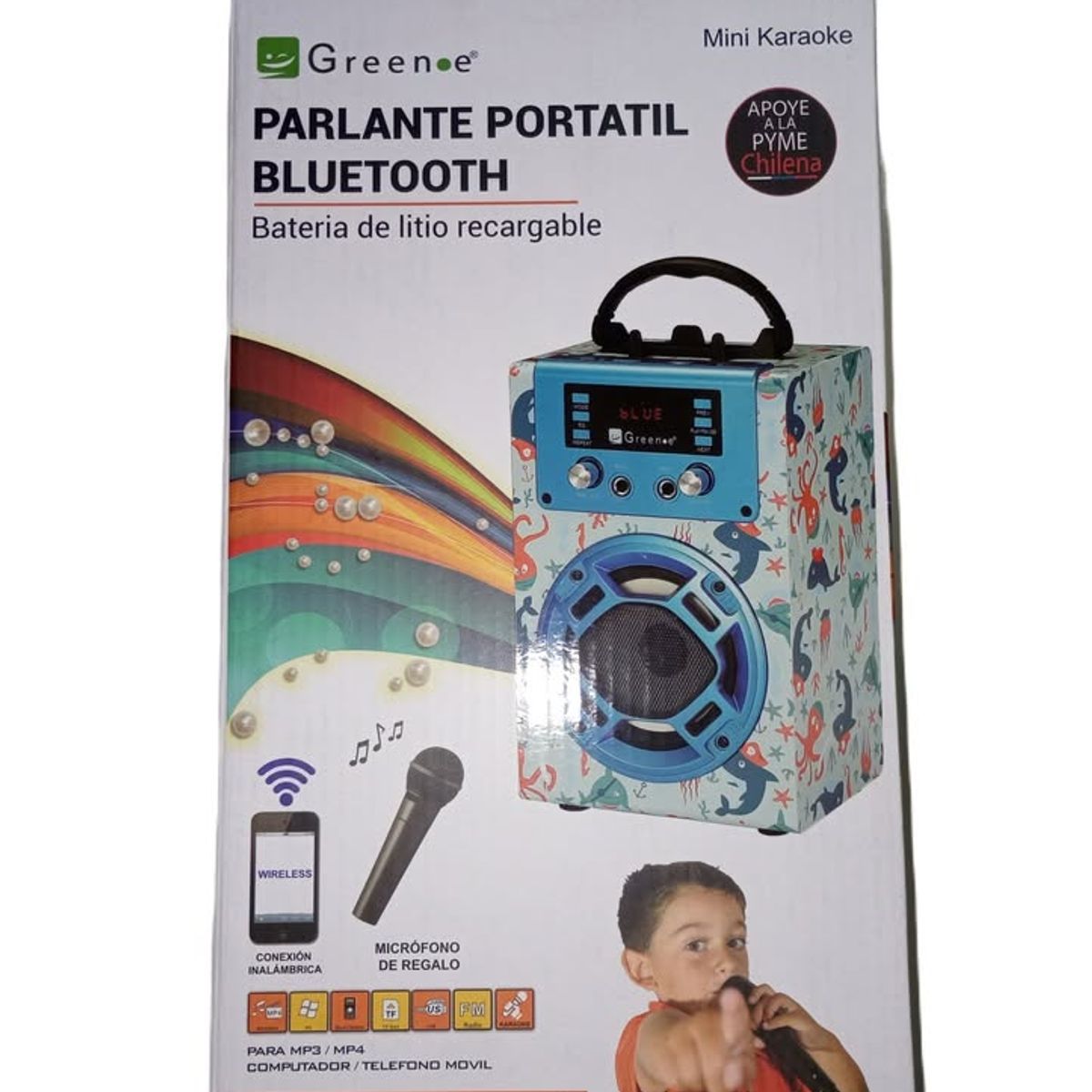 GENERICO - Parlante Portatil Bluetooth mini karaoke Greene