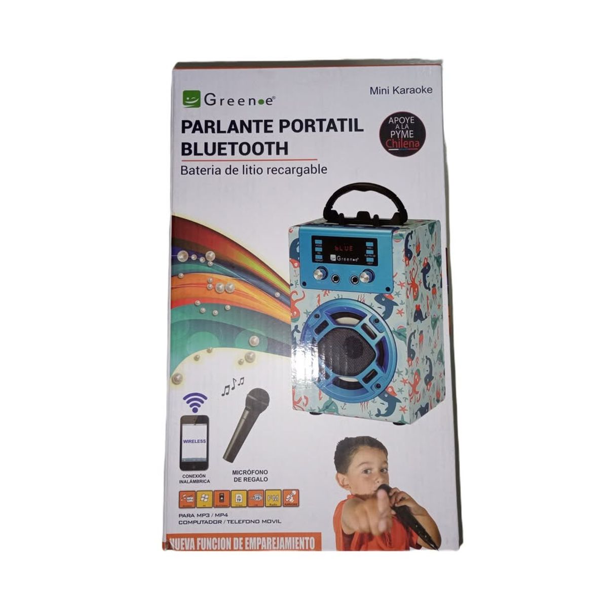 GENERICO - Parlante Portatil Bluetooth mini karaoke Greene