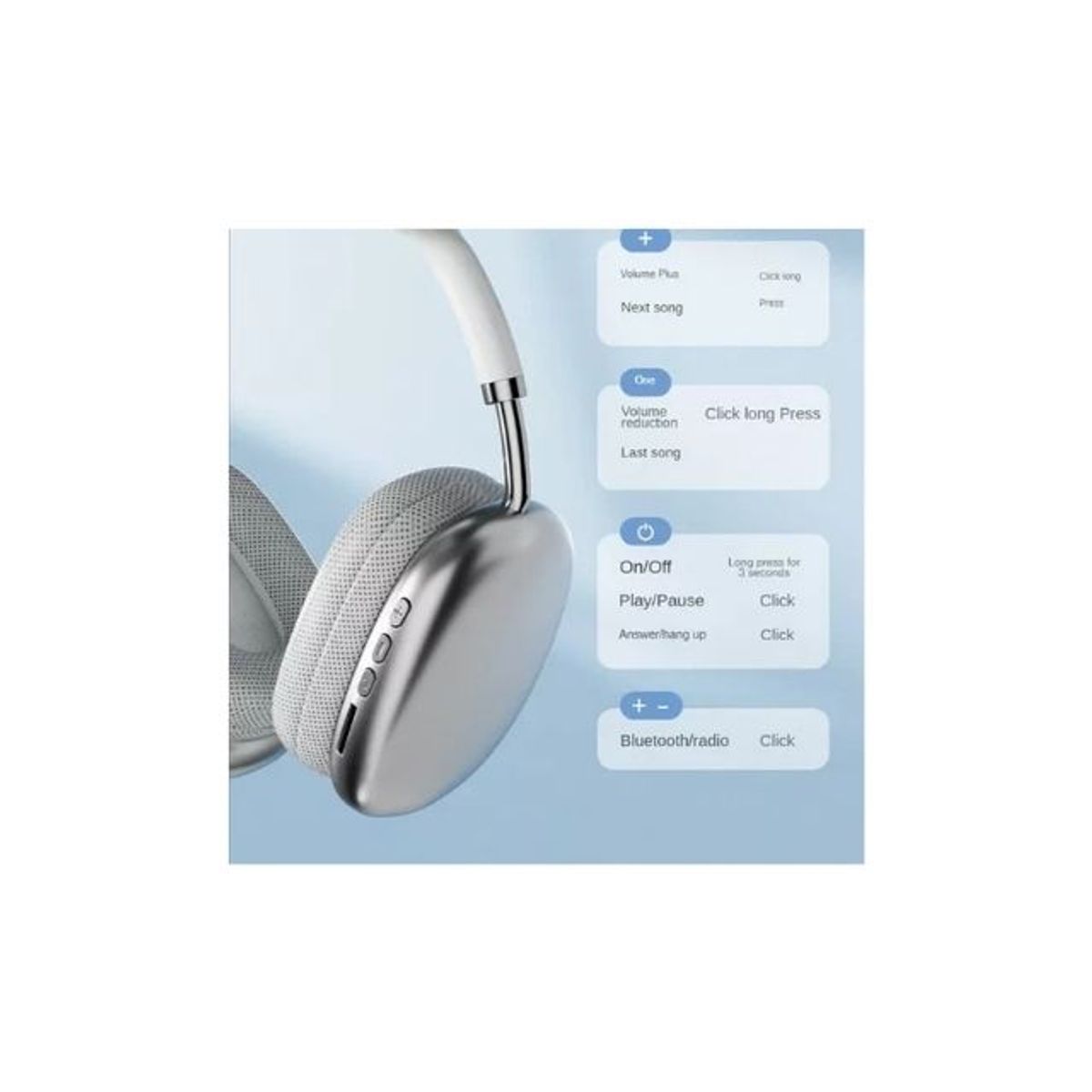 GENERICO - Audifonos P9 Pro Max Bluetooth Micro Sd Cancelacion De Ruido