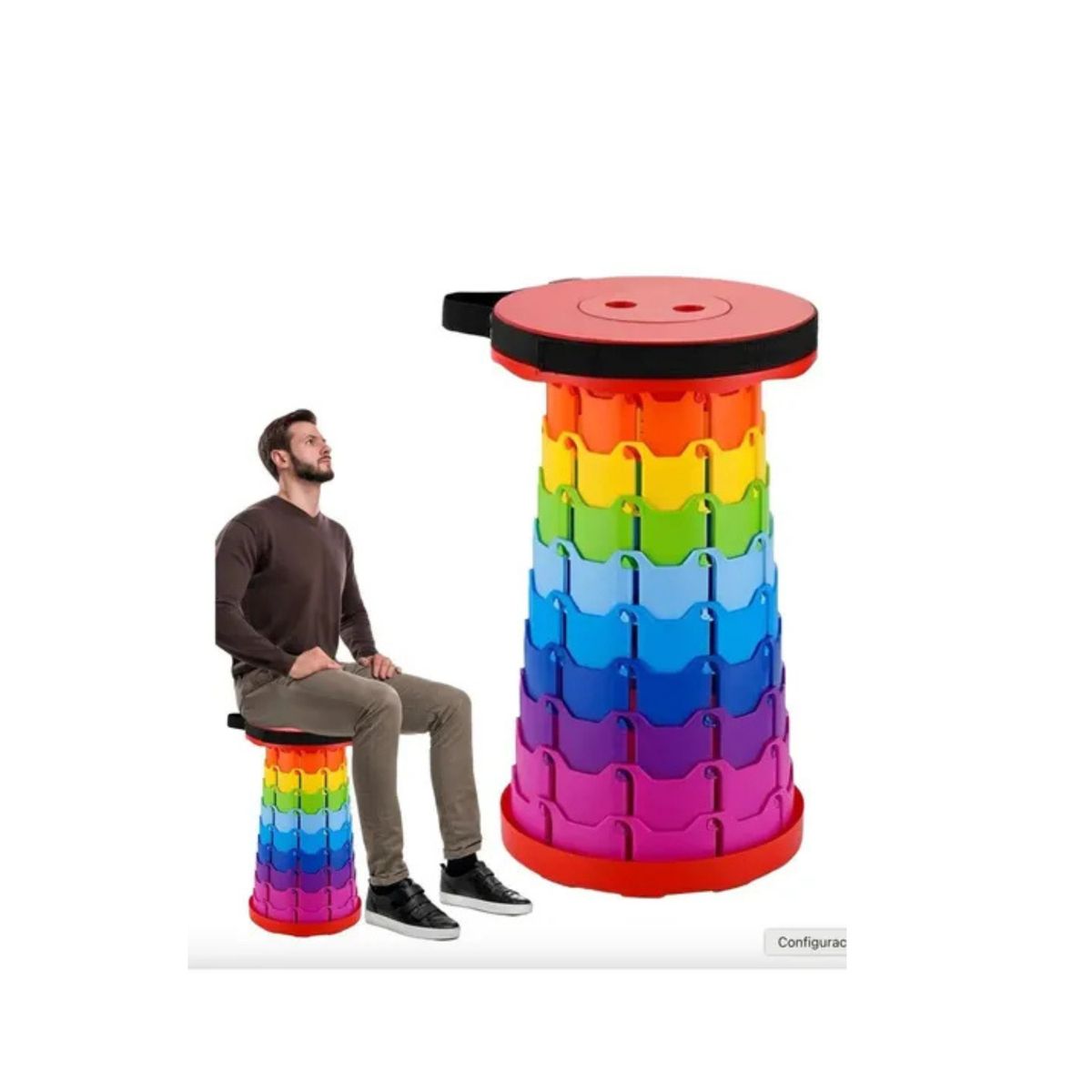 GENERICO - Banco Taburete Retractil Telescopico Silla Camping Multiuso MULTICOLOR  SKU CF